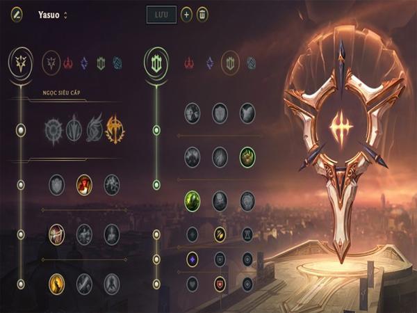 Bảng ngọc Yasuo TOP