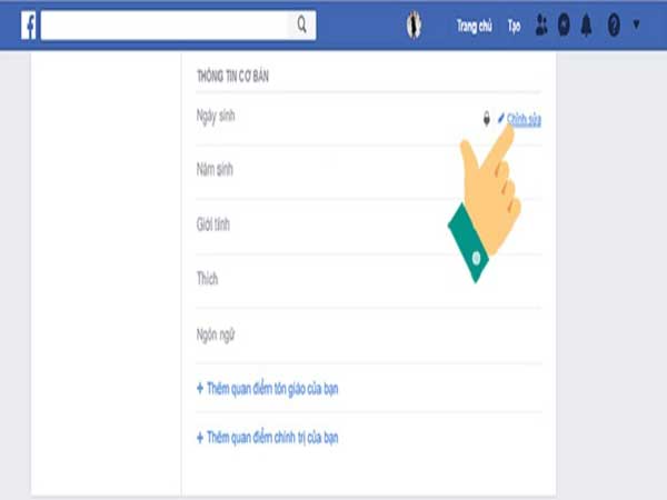 Cách ẩn ngày sinh trên Facebook trên máy tính