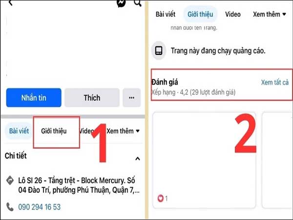 Mở ứng dụng trên điện thoại và tìm kiếm trang mà bạn muốn đánh giá