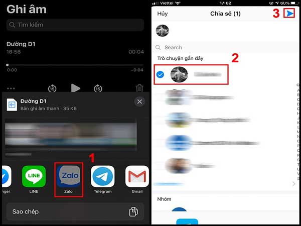 Cách gửi file ghi âm dung lượng lớn qua Zalo trên điện thoại iPhone