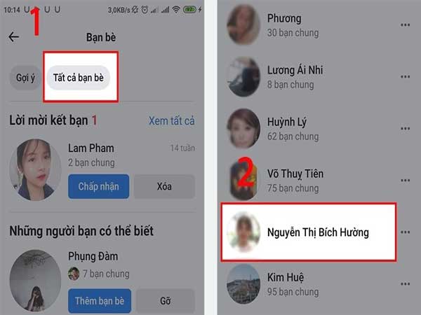 Trong cửa sổ mới, chọn tab "Tất cả bạn bè"